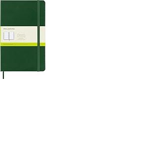 Moleskine - Carnet de Notes Classique Papier Blanche - Journal Couverture Rigide et Fermeture par Elastique - Couleur Vert Myrte - Taille Grand Format 13 x 21 cm - 240 Pages