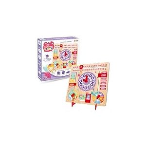 CRAZE My Learning Clock Princesse Langue Anglaise - Horloge &eacute;ducative pour Enfants en Bois, Calendrier pour Apprendre aux Enfants, Tableau d'apprentissage Saisons