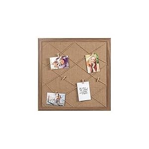 walther design cadre photo marron MDF tableau mémo 60 x 60 cm avec clips en bois + porte-cordon XR060P