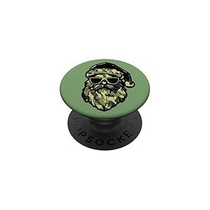 Lunettes de Soleil Motif Visage de P&egrave;re No&euml;l r&eacute;tro Camouflage PopSockets PopGrip Adh&eacute;sif