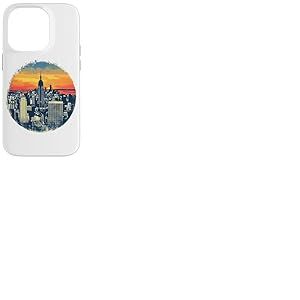 New York City Skyline au Coucher du Soleil New York Coque pour iPhone 14 Pro
