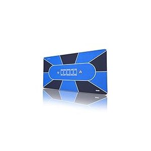VEVOR Tapis de Poker Pliable 180x90 cm, Tapis de Jeu de Cartes pour 6 &agrave; 8 Joueurs avec Sac de Transport, Nappe de Table de Poker pour Jeux de Poker &Eacute;tanche, Salle de Poker, Rectangulaire, Bleu