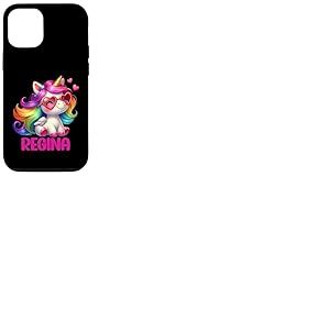 Regina Nom personnalis&eacute; Licorne Color&eacute;e Femmes Filles Coque pour iPhone 12/12 Pro