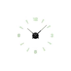 Prim DIY Horloge Murale 3D Luminiferous II, Lumini Vert Clair/Noir, Lumini, Moteur Pas à Pas à Quartz, Luminescence Plastique Moderne, Design Original, Décoration Murale, Salon, Chambre, Bureau