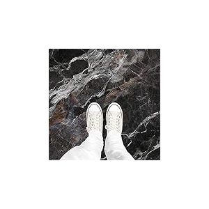 Ambiance Sticker Sol Carreaux de Ciment Azulejos avec Laminat de Protection Plastique Anti-D&eacute;rapant | Mabre Noir Authentique Sol R&eacute;sistant &agrave; l'eau - Sticker Carrelage Adh&eacute;sif pour Sol - 30 x 30 cm