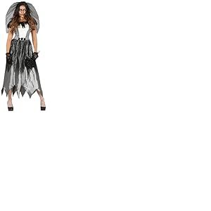 FIESTAS GUIRCA D&eacute;guisement de Mari&eacute;e Fant&ocirc;me - Robe de Mari&eacute;e et Serre T&ecirc;te avec Voile pour Femme Adulte Taille L 42-44