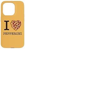 pour Les Amateurs de Pizza: I Love Pepperoni Texte Noir Coque pour iPhone 15 Pro