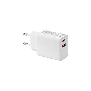 POLY POOL - PP4829 Chargeur t&eacute;l&eacute;phone Portable 2 Ports USB A+C - Adaptateur Secteur USB 2A, 2.22A, 3A, 1.5A, 1.67A- Chargeur USB Charge Rapide - Chargeur Smartphone Blanc - Adaptateur USB C 20W A 20W