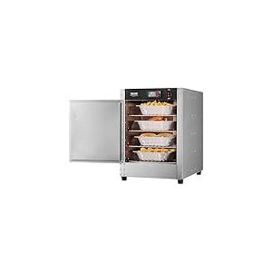 VEVOR Armoire Chauffante à 4 Niveaux, Étuve Traiteur avec Bac à Eau, Chauffe Assiettes Porte Simple et Étagères Réglables, en Acier Inoxydable, pour Pizza Poulet, Restaurant Cantine École, Argenté