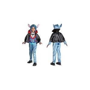 Disney Lilo & Stitch - D&eacute;guisement Enfant Stitch Vampire avec Cape et Capuche - Taille XS (3 &agrave; 4 Ans) - Licence Officielle Disney - Costume Halloween et Carnaval pour Gar&ccedil;ons et Filles
