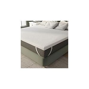 Novilla Surmatelas 180x200, 7.5CM Surmatelas en Mousse de confort, Certifié Sûr et Fiable par CertiPUR-US et Oeko-TEX, Absorbant et Respirant, Tissu Doux pour La Peau, Lavable