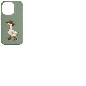Cowboy Goose Funny Western Walking Boots Chapeau Humour Coque pour iPhone 14 Pro