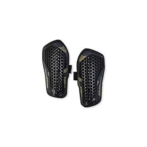 Mitre Aircell Protège-Tibias de Football | Extrêmement Respirants | Protection Contre Les Chocs | Légers, Noir/Or, L