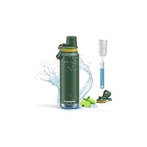 OUTDOUSE PRO Bouteille isotherme Thermos en acier inoxydable - 532ml, 710ml, 946ml, int&eacute;rieur vitrifi&eacute; en c&eacute;ramique Bouteille &eacute;tanche pour le sport en plein air,Vert(946ml)
