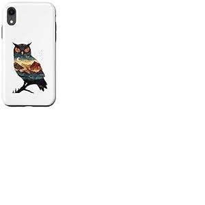 Hibou Lover Paysage Filles Lune Femmes Hibou Coque pour iPhone XR