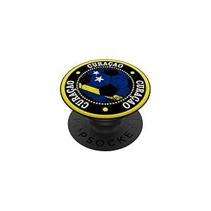 Ballon de Football Cura&ccedil;ao, Drapeau de Cura&ccedil;ao, Drapeau de Cura&ccedil;ao. PopSockets PopGrip Adh&eacute;sif