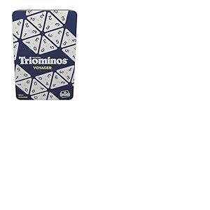 TRIOMINOS Voyager - Edition Voyage Boîte Métal - Jeu de Société de Stratégie Famille et Enfants dès 6 Ans - Jeu de Dominos Triangulaires à 3 Côtés - Classique depuis 50 ans - 2 à 4 joueurs - 30 Min
