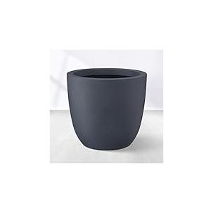 Kante Grands Pots de Fleurs Ronds en béton pour extérieur et intérieur, légers, résistants aux intempéries, sans Couture, avec Trou de Drainage, Gris foncé, 45,7 cm de Large