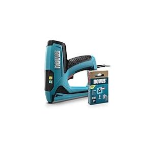 NOVUS TOOLS Agrafeuse électrique J-120 Kit avec 1800 agrafes │ Agrafeuse et cloueuse puissante pour agrafes en fil fin 6-14 mm et clous 16 mm │ Fixation de tissus, cuir ou baguettes sur bois