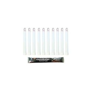Cyalume B&acirc;ton lumineux blanc militaire ChemLight Lightsticks 15cm, Light Sticks tr&egrave;s lumineux avec dur&eacute;e de 8 heures (Carton de 500)