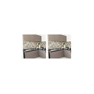 60 Stickers muraux Cuisine - Sticker Mural - Carreaux de Ciment adhésif Mural - Stickers Muraux azulejos - Sticker Carrelage adhesif Mural Salle de Bain 15 x 15 cm - 60 PCS Carreau de Ciment adhesif