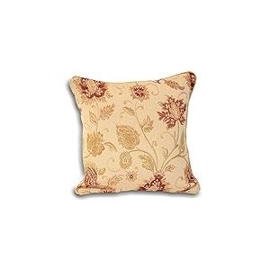 Riva Paoletti Zurich Feather Filled Cushion Cream-Decorative Floral Jacquard Design-Piped Edges-Reversible-100 Case (22" x 22" inches) -Designed in The UK, Polyester, Champagne, 55 x 55cm