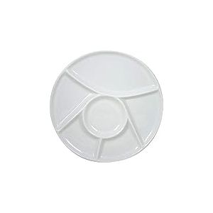 Cosy & Trendy Assiette à fondue en Porcelaine, blanc, D23,5 cm
