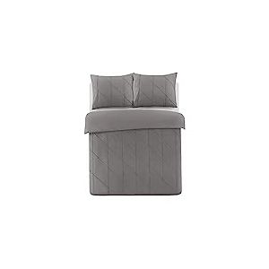 Papillon Housse de Couette Canberra en Coton Gris 200x200/220 cm
