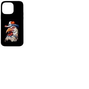 Tête de Coq Stylisée avec Chapeau en Style BD Coque pour iPhone 14 Pro Max