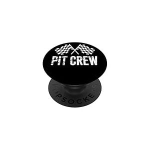 Pit Crew Drapeaux À Damier Passionné De Sport Auto Racing PopSockets PopGrip Adhésif