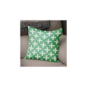BonaMaison Housse de Coussin Motif, Vert pétrole et Blanc Taie d'oreiller pour Lit Voiture Canapé Maison Salon Chambre, Décoration D'intérieur, 43x43cm - Conçu et Fabriqué en Turquie