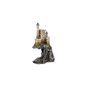 CLASSIC Décoration d'aquarium Château sur la Falaise - Décoration d'aquarium médiévale avec Base rocheuse - 105 x 70 x 175 mm