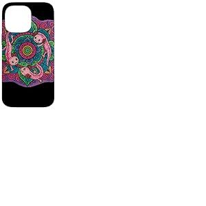 Motif Mandala Axolotl coloré pour Les Amoureux des Animaux Coque pour iPhone 14 Pro Max