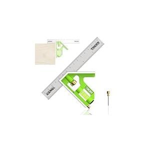 TRACER &Eacute;querre combin&eacute;e 150 mm Outil de mesure 45/90 degr&eacute;s avec niveau &agrave; bulle int&eacute;gr&eacute; et outil de tra&ccedil;age &Eacute;chelle m&eacute;trique et imp&eacute;riale