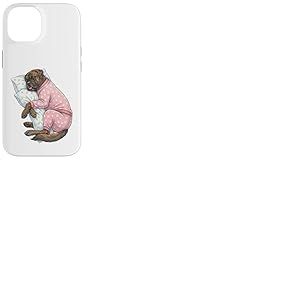 Adorable Chien Bullmastiff endormi en Pyjama Art du Coucher Coque pour iPhone 14