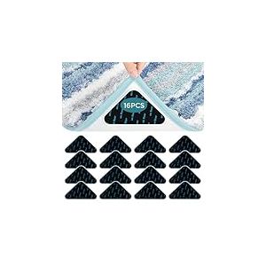 AiQInu Anti Derapant Tapis,Rug Grippers 16 Pcs Triangulaires Antidérapant pour Tapis,Anti Curling Carpet Grippers Coin,Lavable et Réutilisable Sticker Tapis Antidérapant pour Tous Les Sols Lisses