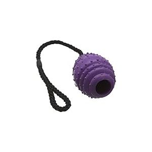 Classic Pet Products Balle en Caoutchouc Ovale sur Une Corde, Grand, 100 mm, Violet/Noir