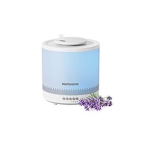 Homvana Humidificateur d'air Diffuseur 1.8L, humidificateur d'air chambre, Humidifier d'air bébé Chambre, Cool Mist, Plante, BPA Free, 7 Color Light, Office, Brumisateur Huiles Essentielles
