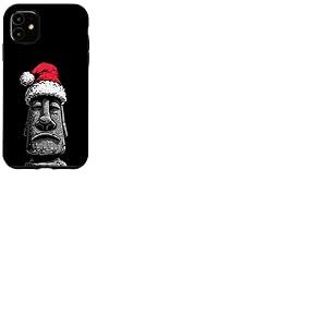 Costume de Statue de Moai drôle au Look de Noël Coque pour iPhone 11