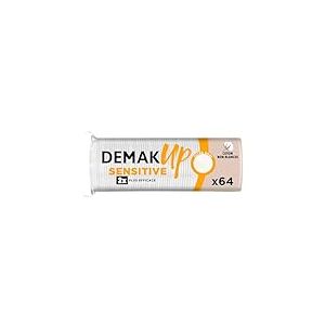 Demak'Up Tampons Démaquillants Sensitive - Visage et Yeux - Fibres de Coton 100% Naturelles - 64 Cotons (L'emballage de l'article peut varier)