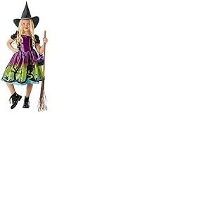 Rubies Costume de sorcière lune noire pour filles, robe imprimée, chapeau et sac, officiel Rubies pour Halloween, carnaval, anniversaire et fête