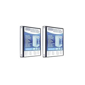 DONAU 2788404PL-01 Classeur de Présentation/Personnalisable pour DIN A4 4RD anneaux 40 mm/Carton Recouvert de PP/Noir/avec Pochettes / 1 pièce/Rigide 4 anneaux (Lot de 2)