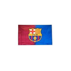 Hy-Pro Drapeau officiel de Barcelone 1,5 x 0,9 m – Bannière nationale de football en polyester pour la maison et les matchs – Équipement de supporters avec grand blason et détails rouges et bleus du