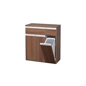 Iris Ohyama - Meuble de Tri Sélectif 3 Compartiments, 45 L, Design Moderne en Bois avec Tiroirs, Rangement pour Déchet Recyclable, Poubelle de Tri pour Cuisine, Bureau, Salle de bain, Marron, PKT-8670