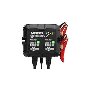 NOCO GENIUS2X2 : Chargeur de Batterie Intelligent 4A 6V/12V (2 Bancs de 2A) – Maintien Automatique, Charge Lente & Désulfateur – Protection Surcharge & Compensation Thermique – Plomb & Lithium