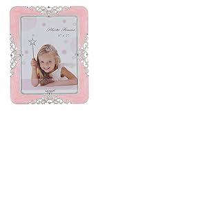 Licotom L&T Cadre Photo en m&eacute;tal plaqu&eacute; Argent avec Bijoux Style Vintage Rose Vintage 5x7 inch Rose