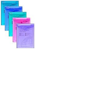 Snopake Polyfile Lot de 5 enveloppes avec bouton pression Format A5 portrait Couleurs Electra assorties