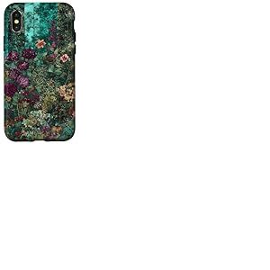 Jardin Botanique Nature Vintage Coloré Floraison Esthétique Coque pour iPhone X/XS