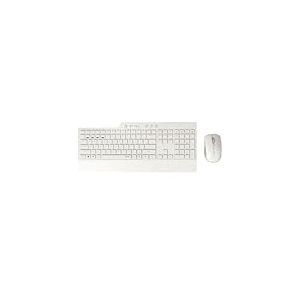 Rapoo | Clavier et Souris sans Fil avec Clavier et Souris QWERTY Portugais avec Technologie multimode Bluetooth et 2,4 GHz, Souris Optique avec 1600 dpi, Blanc