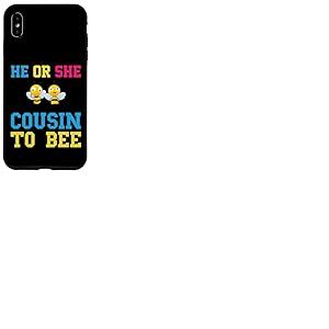 He Or She Cousin To Bee Baby Shower Party Révélation du sexe Coque pour iPhone XS Max